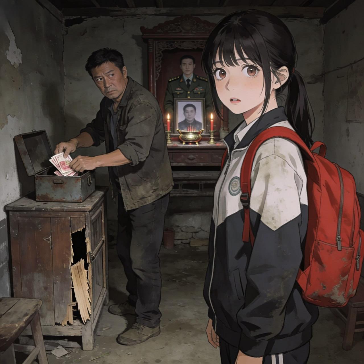 CHIẾC XE QUÂN ĐỘI TRƯỚC CỬA